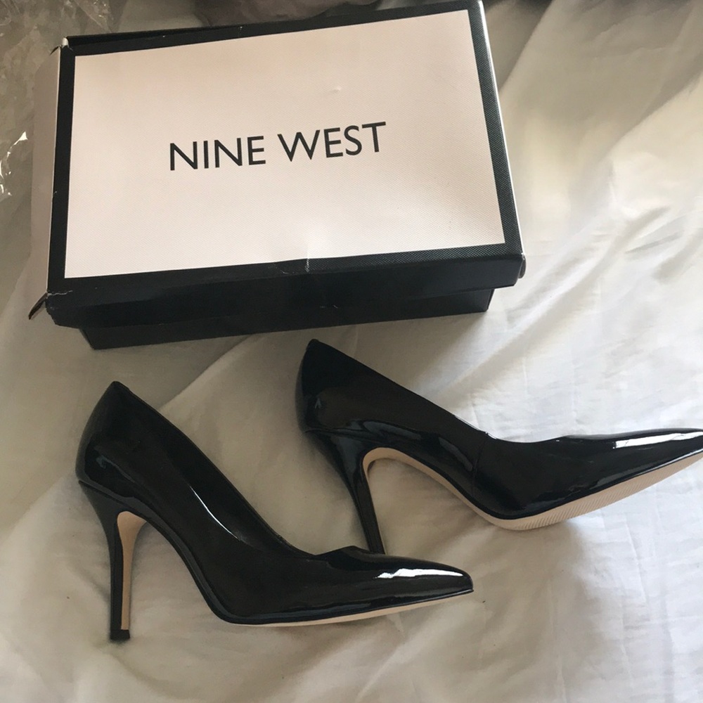 Patent leather pumps